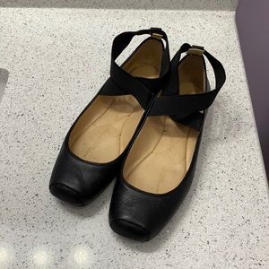 Jessica Simpson Black Women's Criss-Cross Ankle Ballet Flats Shoes